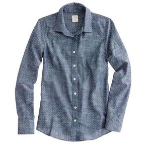 J.Crew Perfect Shirt - Chambray Polka Dot
